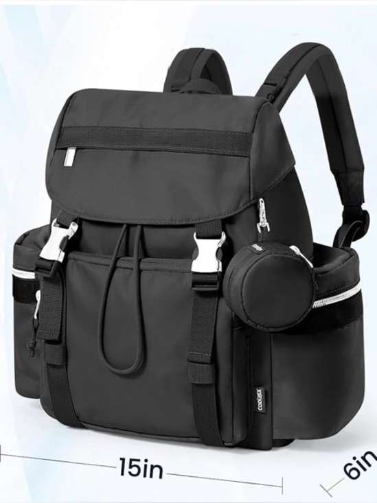 Coolrex Handbags - Unisex Black Nylon Utility Diaper Bag Backpack without Changing Pad